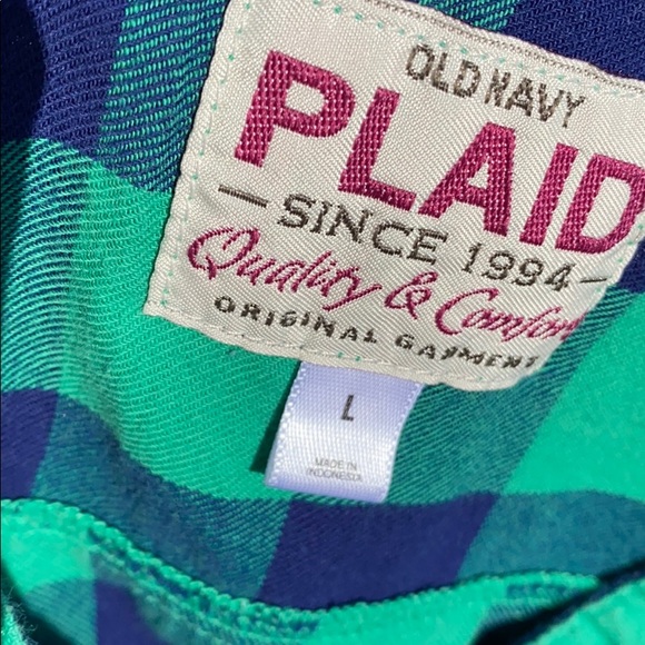 Old Navy Plaid Shirt/Blouse/Top Size L - Picture 6 of 6